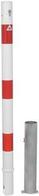 Absperrpfosten rot/weiß H1300xD60 mm mit Profilzylinder herausnehmbar