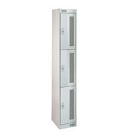 Perforated lockers - 3 door - 1800 x 300 x 450