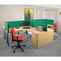 BusyScreen® classic clamp on desk partition screens - Standard desk screens - green
