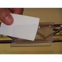 Wire shelving clip-on label holder