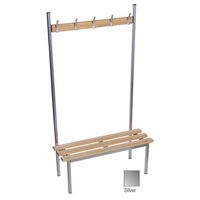 Evolve solo bench 1500 x 400mm 7 hooks - 2 uprights - silver