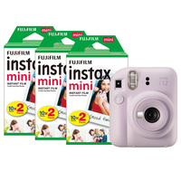 Instax Mini 12 Instant Camera with 60 Shot Film Pack - Lilac Purple