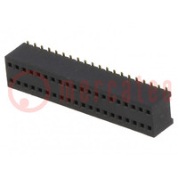 Socket; pin strips; female; PIN: 40; straight; 1.27mm; SMT; 2x20