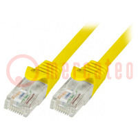 Patch cord; U/UTP; 6; Line; CCA; PVC; gelb; 0,25m; 24AWG