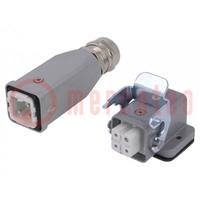 Connector: HDC; male + female; C146,heavy|mate; PIN: 4; 3+PE; M20