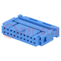 Plug; IDC; female; PIN: 20; IDC; for ribbon cable; 1.27mm; blue