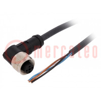 Cable de conexión; M12; PIN: 4; angular; 10m; enchufe; 250VAC; 4A