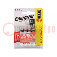 Batteria: alcalina; 1,5V; AAA; non ricaricabile; 8pz; MAX