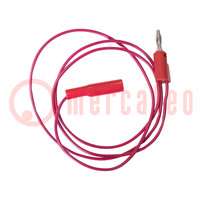 Test lead; 5A; banana plug 4mm,aligator clip; Urated: 600V; red