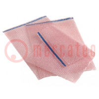 Protection bag; ESD; L: 135mm; W: 100mm; 10pcs; polyetylene; pink