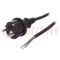 Cable; 3x1mm2; CEE 7/7 (E/F) plug,wires,SCHUKO plug; PVC; 4m