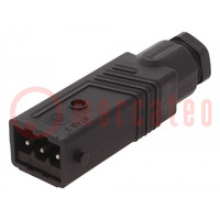 Connector: rectangular; ST; plug; male; PIN: 3; tinned; IP54; 16A