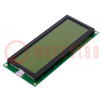 Kijelző: LCD; alfanumerikus; STN Positive; 20x4; sárga-zöld; LED