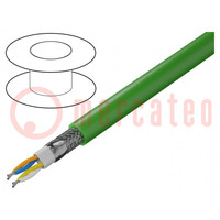 Wire; HELUKAT® PROFInet C; 2x2x22AWG; PROFINET; 5e; stranded; Cu