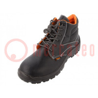 Boots; Size: 46; black; leather; with metal toecap; 7243EN