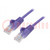 Patch cord; U/UTP; 6; sodrat; CCA; PVC; lila; 0,25m; 24AWG