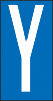 Buchstaben - Y, Blau, 38 x 22 mm, Baumwoll-Vinylgewebe, Selbstklebend, B-500