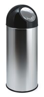 Abfallbehälter mit Druckdeckel und Inneneimer 55 Liter, VB 470002, Edelstahl, Schwarz
