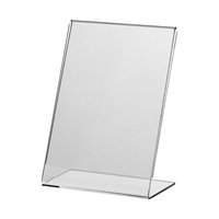 Tischaufsteller / Menükartenhalter / L-Ständer „Klassik” aus Acrylglas | 2 mm DIN A6 hoogformaat