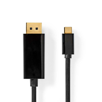 Nedis CCGB64352BK20 adaptador de cable de vídeo 2 m USB Tipo C DisplayPort Negro