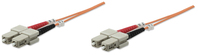 Intellinet Fiber Optic Patch Cable, OM1, SC/SC, 10m, Orange, Duplex, Multimode, 62.5/125 µm, LSZH, Fibre, Lifetime Warranty, Polybag