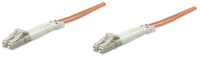 Intellinet Glasfaser LWL-Anschlusskabel, Duplex, Multimode, LC/LC, 50/125 µm, OM2, 5 m, orange