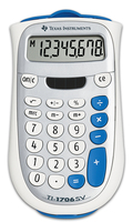 Texas Instruments TI 1706 SV Taschenrechner Desktop Einfacher Taschenrechner Blau, Silber, Weiß