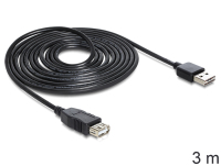 DeLOCK EASY-USB 2.0-A - USB 2.0-A, 3m USB-kabel USB A Zwart
