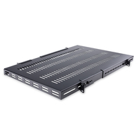 StarTech.com 1U 4-Post Verstelbare Geventileerde Plank voor Server Rack - 150 kg - 49,5 tot 97,4 cm Rack Shelf met Instelbare Montagediepte - Universeel Schap voor 19" AV, Data ...