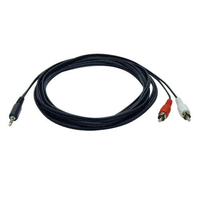 Tripp Lite P314-012 Cable Adaptador Divisor en "Y" de 3.5 mm Mini Estéreo a 2 RCA de Audio (3.5 mm a 2x RCA M), 3.66 m [12 pies]