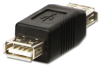 Lindy 71230 tussenstuk voor kabels USB A Zwart