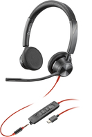 POLY Zestaw słuchawkowy Blackwire 3325 Stereo USB-C + wtyczka 3,5 mm + przejściówka USB-C/A