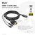 CLUB3D CAC-1712 video átalakító kábel 2 M VGA (D-Sub) + 3.5mm HDMI + Micro-USB Fekete