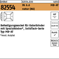 ART 82554 Befestigungssockel PA66 natur 19 x 19 B= max. 4,1 VE=S