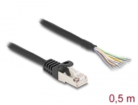 Delock Kabel RJ50 Stecker zu offenen Kabelenden S/FTP 0,5 m schwarz