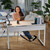 Relaxdays Fußhängematte, verstellbar, Fußablage Schreibtisch & Büro, Fußstütze mit Metallhaltern, Leinenstoff, schwarz