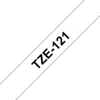BROTHER szalag TZe-121, Átlátszó alapon Fekete, Laminált, 9mm 0.35", 8 méter