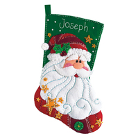 Felt Applique Kit: Stocking: Sequined Santa