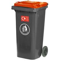 Wheeled Bin with Coloured Lid - 120 Litre - Red