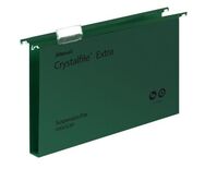 Rexel Crystalfile Extra Foolscap Suspension File Polypropylene 30mm Green (Pack 25)