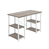 Jemini Soho Desk 4 Straight Shelves 1200x600x770mm Grey Oak/White KF90783