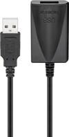Aktives USB-Verlängerungskabel, 5 m, schwarz, 5 m - USB 2.0-Stecker (Typ A) > USB 2.0-Buchse (Typ A)