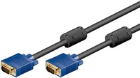 Full HD SVGA-Monitorkabel, vergoldet, 10 m, Blau-Schwarz - VGA-Stecker (15-polig) > VGA-Stecker (15-
