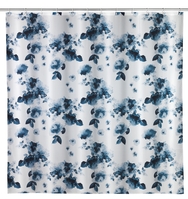WENKO Anti-Schimmel Duschvorhang Rose Bleu, Polyester, 180 x 200 cm, waschbar