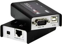 VGA, USB 2.0 KVM extender jelerősítő, jeltovábbító RJ45 csatlakozással 100 m-ig Aten CE100-AT-G