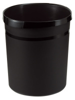 Papierkorb GRIP, 18 Liter, rund, mit 2 Griffmulden, extra stabil, schwarz