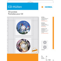 Pochettes pour CD synth. transp. avec étuis papier 10 pcs