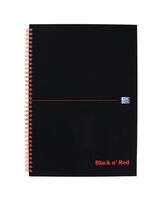 Black n Red A4 Wirebound Hard Cover Notebook Ruled 140 Pages Black/Red (Pack 5)