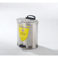 Safety disposal can with self-closing lid