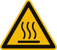 Warnschild, Warnung vor heißer Oberfläche, Kunststoff, 200 mm
